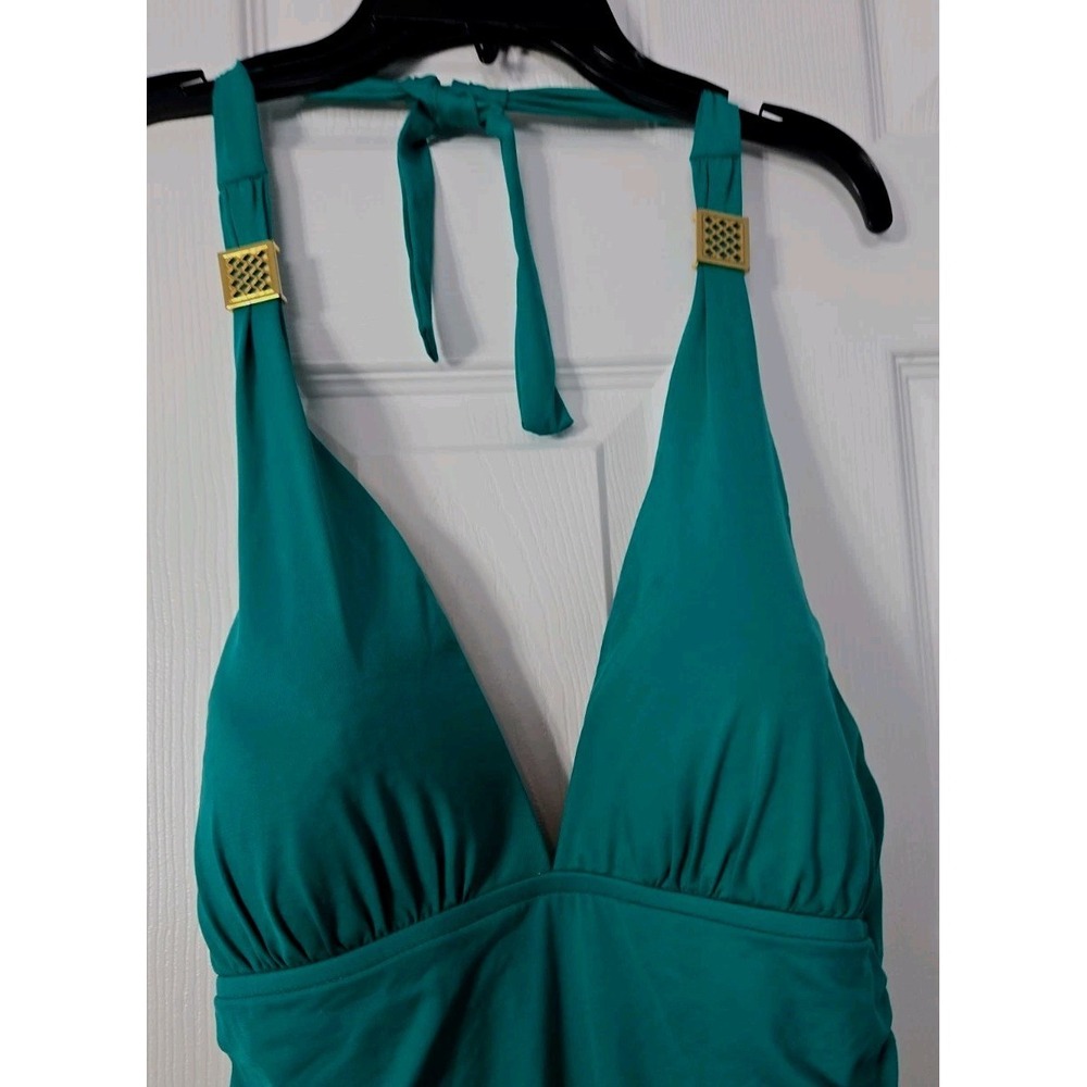 La Blanca Womans 2 Piece Bathing Suit Emerald Green Size 14